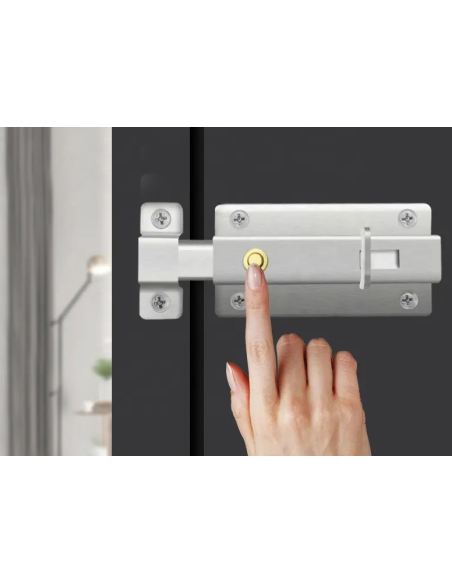 Verrou coulissant inox avec bouton