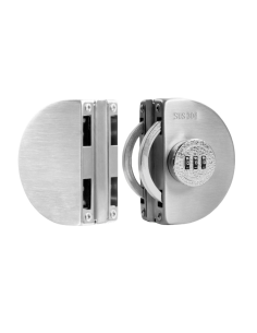 Serrure inox élégante porte coulissante verre