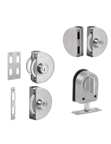 Serrure antivol inox pour porte verre