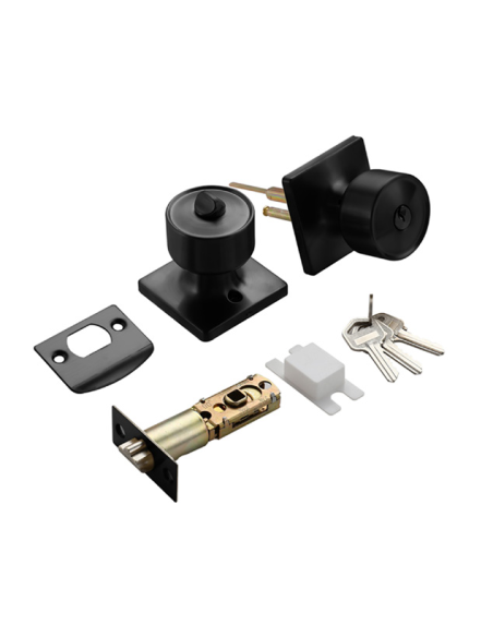 Poignée serrure bille inox noir