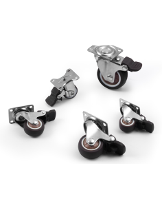 Roulette TPR pivotante double plaque