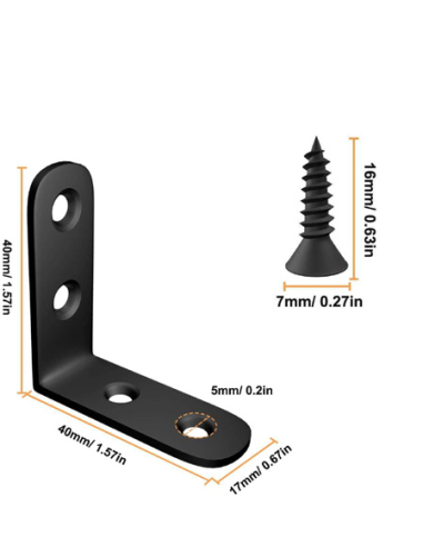 Support d’angle en L inox