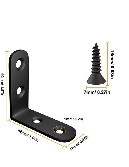 Support d’angle en L inox
